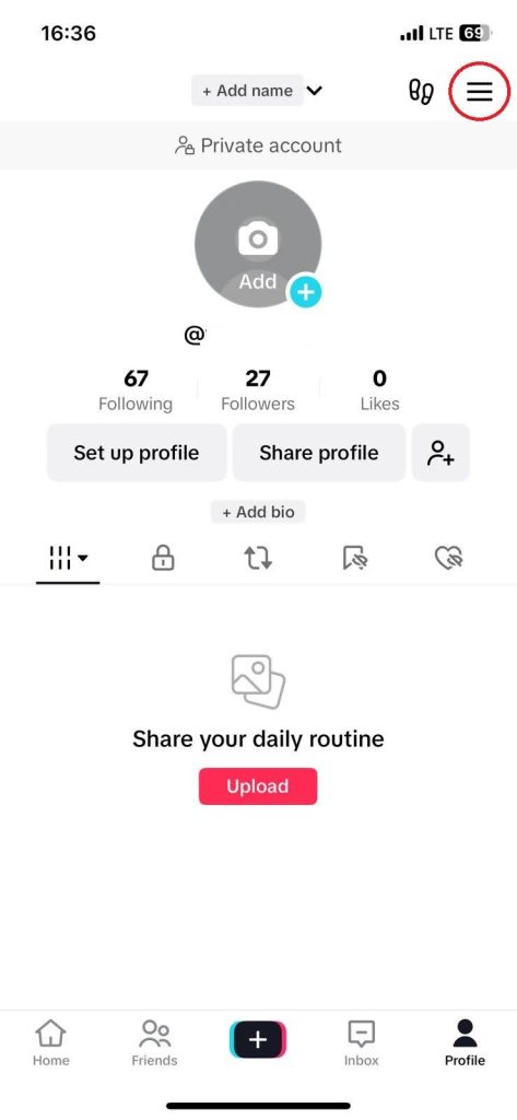 tiktok profile page 