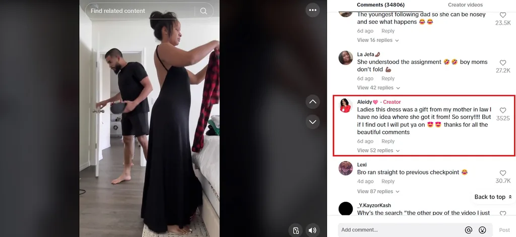 a content creator replying to the comments of her followers 