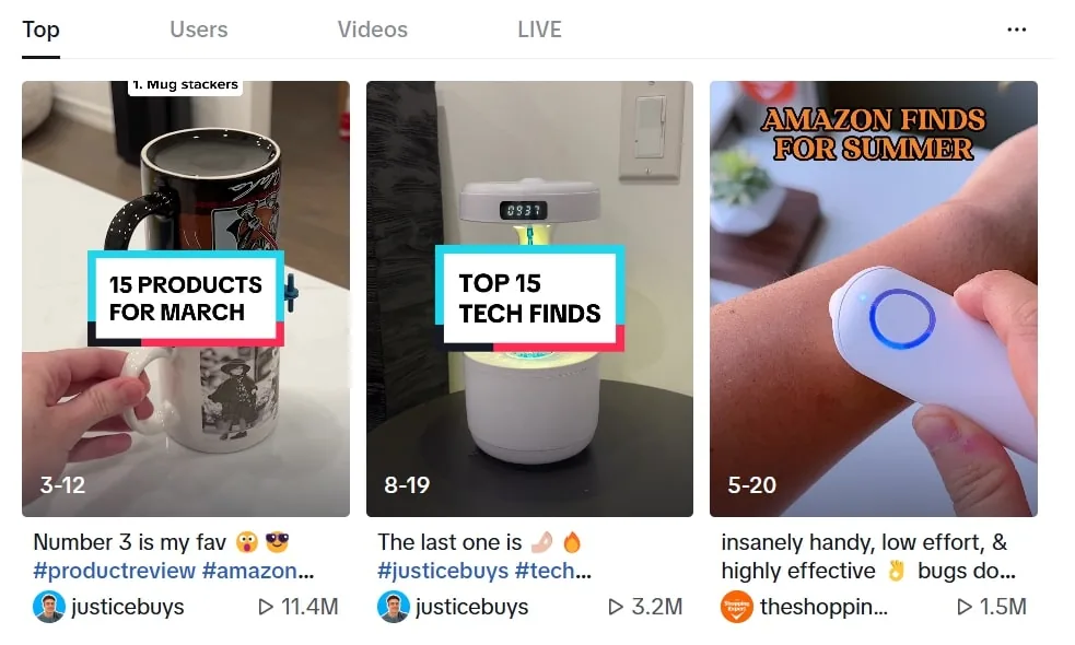 tiktoks with reviews