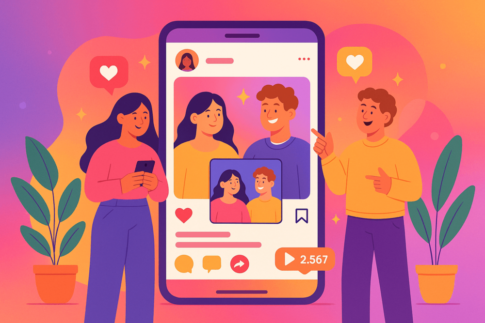 Two creators featured in a shared Instagram post.