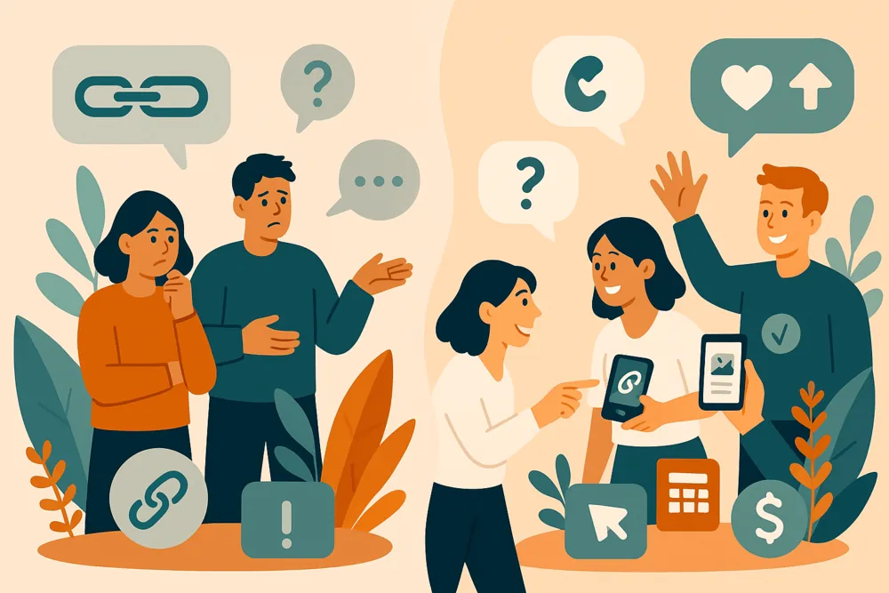 Illustration showing mistakes that hurt Threads monetization and best practices to improve engagement and earnings