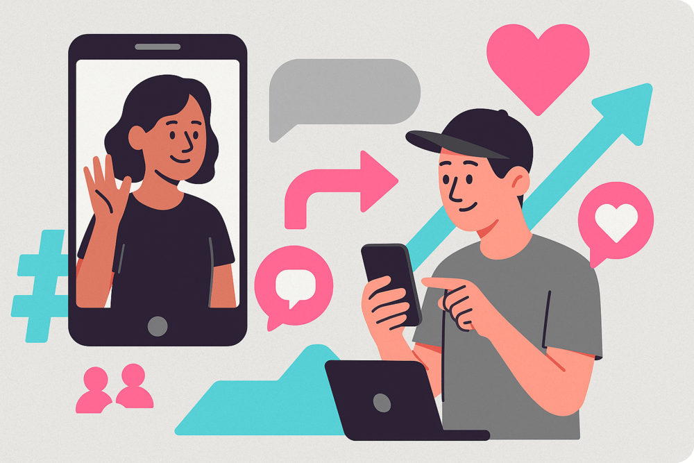 TikTok creators interacting through comments and duets