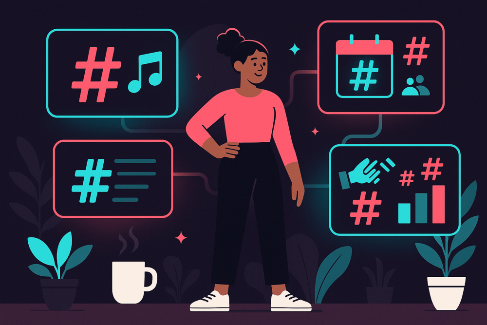 TikTok hashtag performance tips illustration