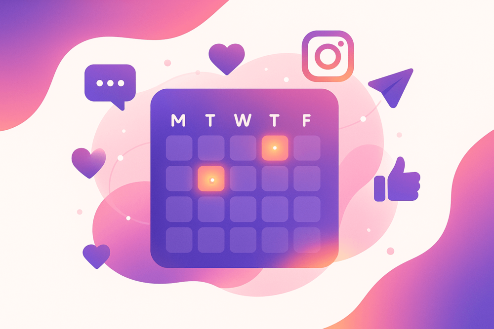 Instagram best posting times calendar illustration