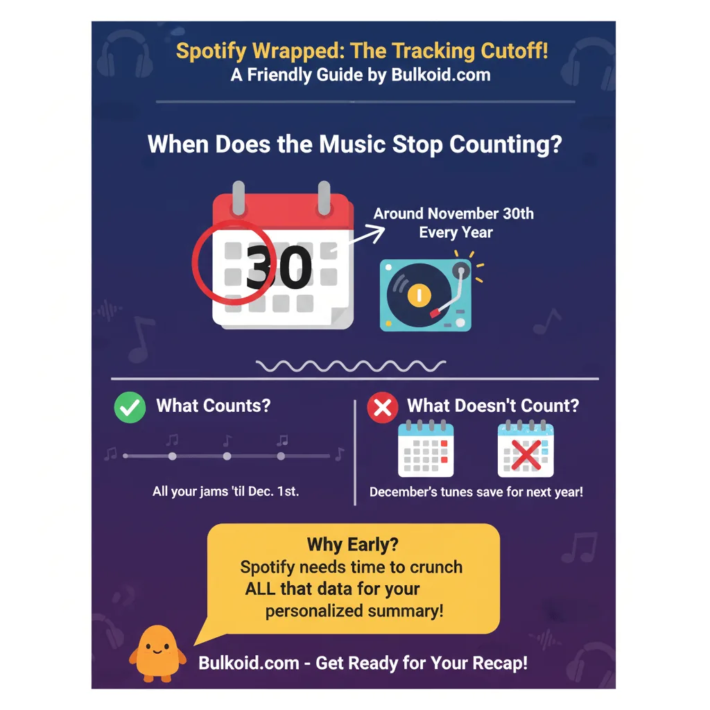 When does spotify wrapped stop tracking - Bulkoid Infographic