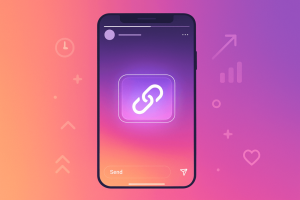 Instagram Story link sticker on gradient background for adding links.
