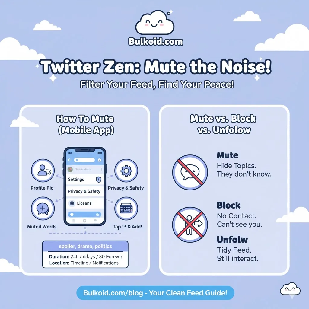 How to mute words on Twitter - Bulkoid Infographic