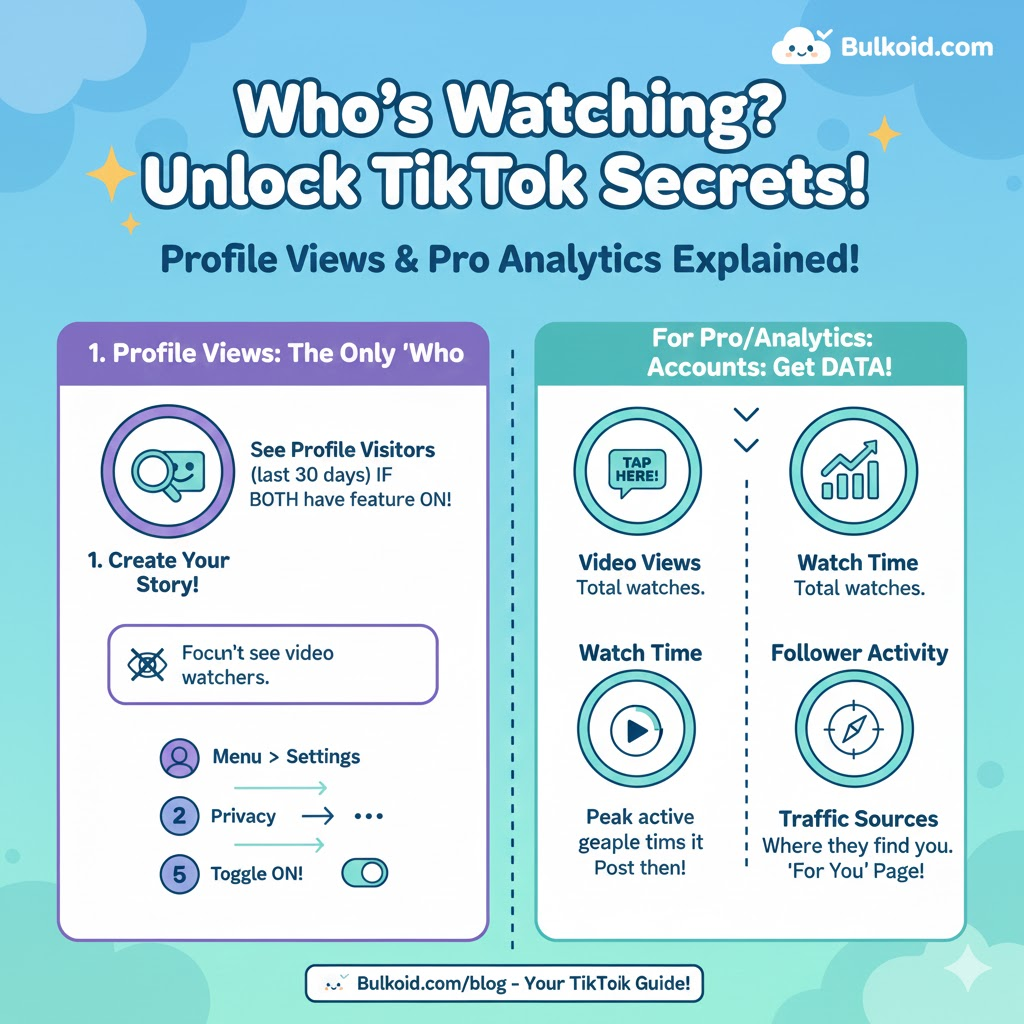 Can you see who views your tiktoks - Bulkoid Infograhic