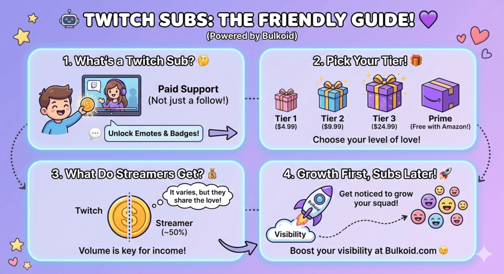 How Much Is a Sub on Twitch Infographic
