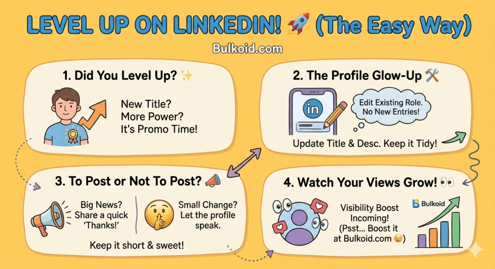 How to Add a Promotion on LinkedIn Infographic