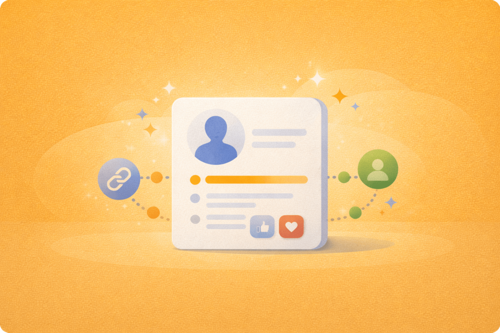 Illustration representing steady LinkedIn engagement and profile activity after a job promotion