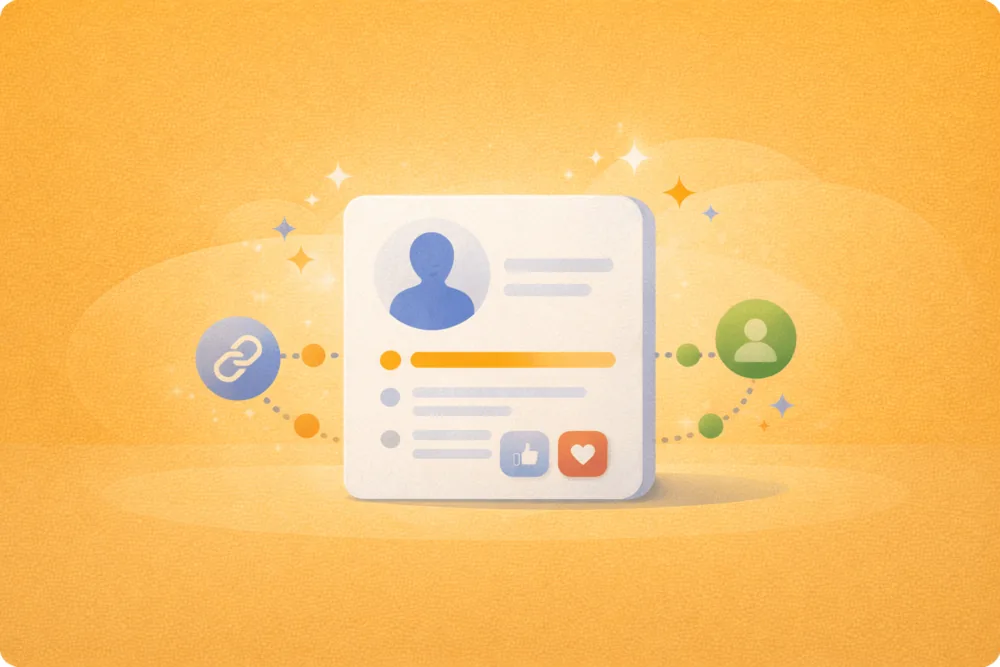 Illustration representing steady LinkedIn engagement and profile activity after a job promotion