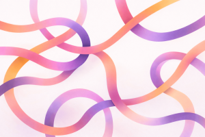 Abstract illustration showing flowing shapes that represent conversations and real-time interaction on the Threads social platform.