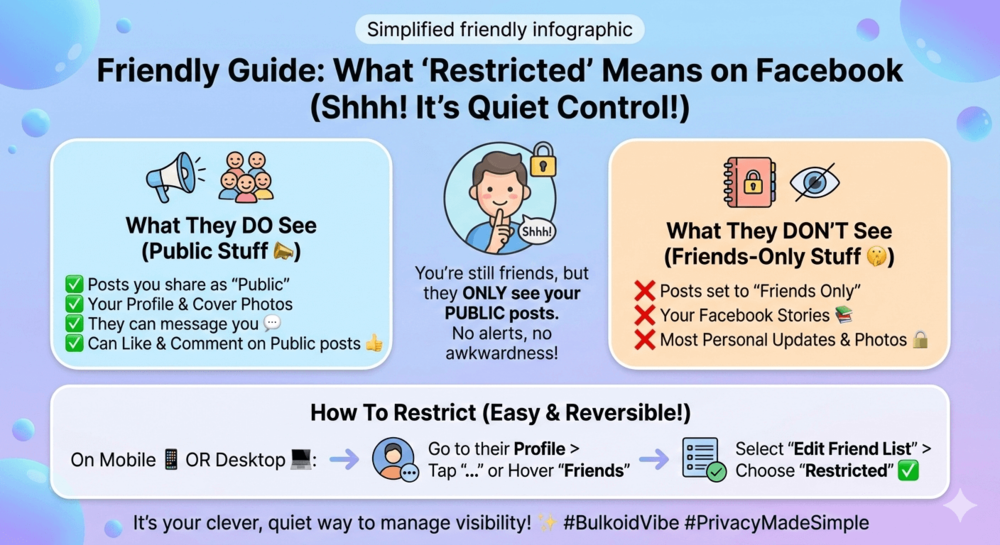 What does restricted mean on Facebook - Bulkoid Infographic