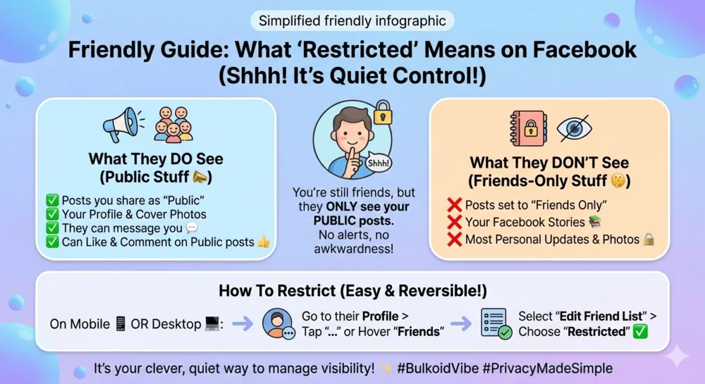 What does restricted mean on Facebook - Bulkoid Infographic