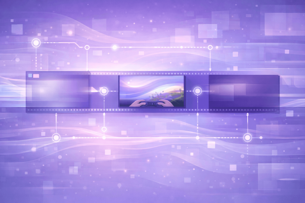 Illustration showing pre-roll and mid-roll ads embedded directly into a live stream timeline