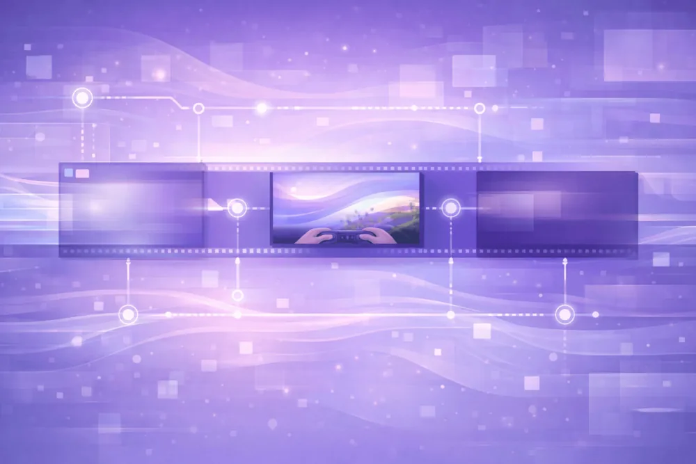 Illustration showing pre-roll and mid-roll ads embedded directly into a live stream timeline