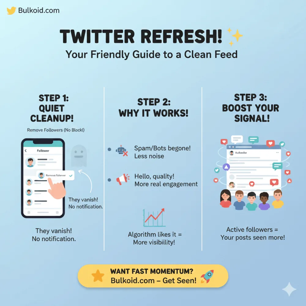 How do you remove followers from Twitter - Bulkoid Infographic