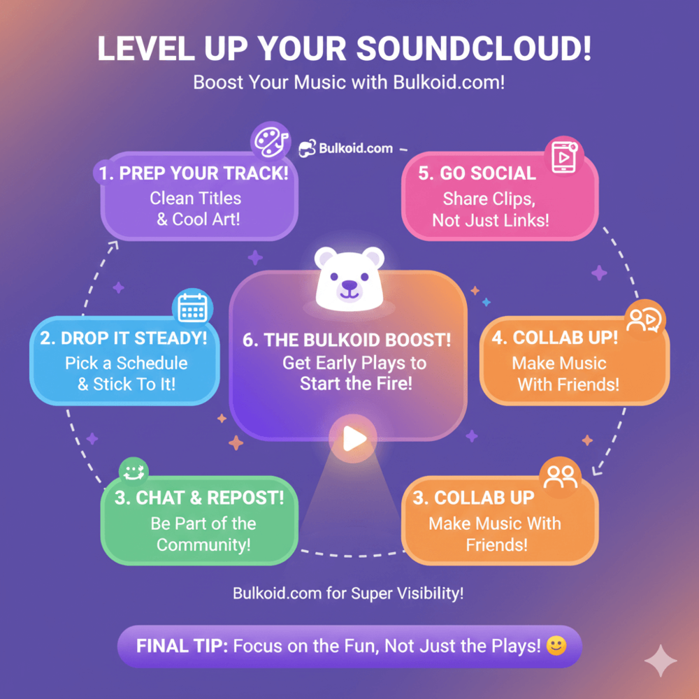 How to Get More Plays on SoundCloud - Bulkoid Infographic