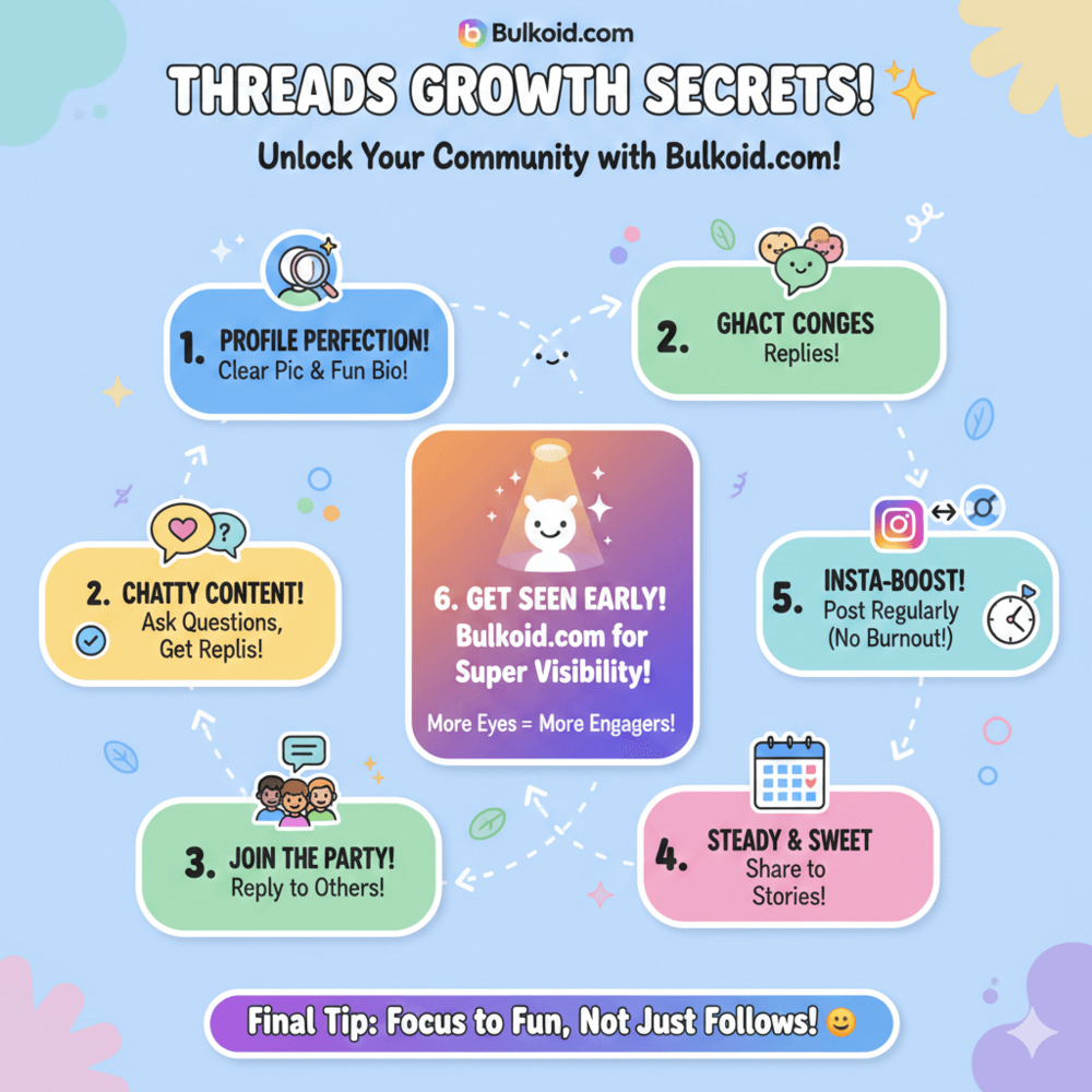 How to Get More Threads Followers - Bulkoid Infographic