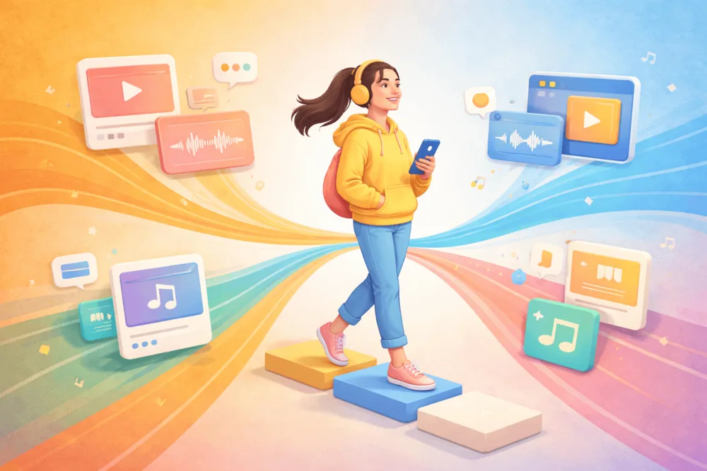 Music artist sharing tracks across social platforms to increase SoundCloud plays through external promotion
