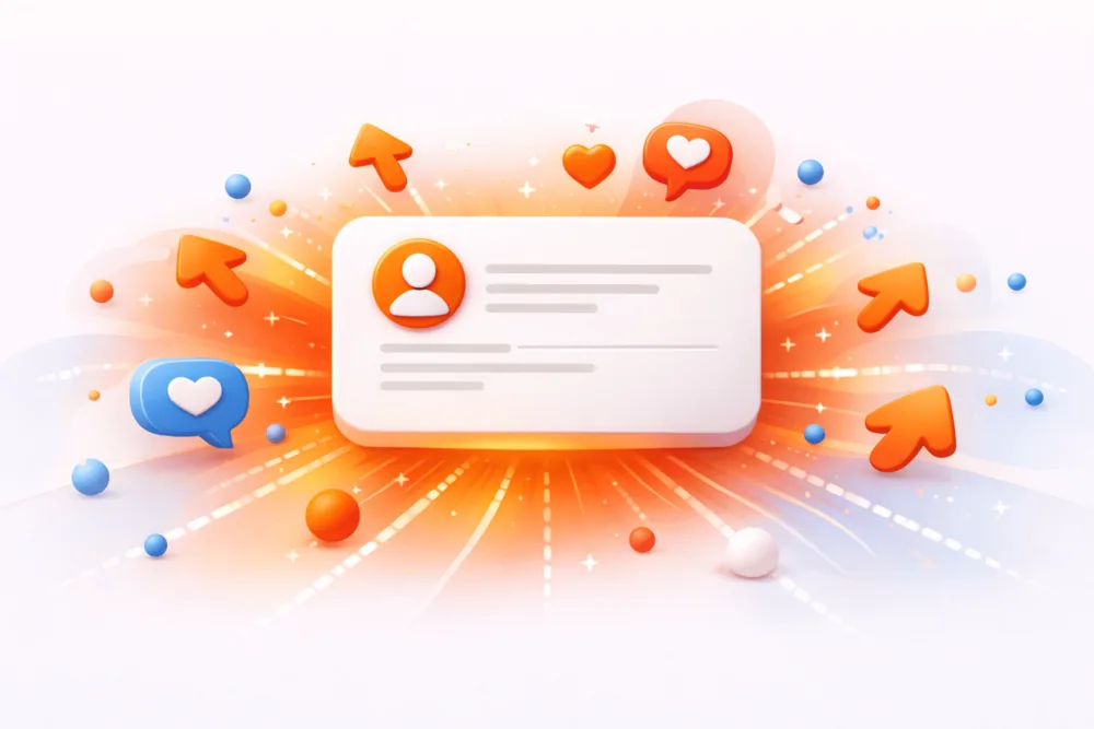 Illustration showing a Reddit post gaining engagement through upvotes and expanding visibility