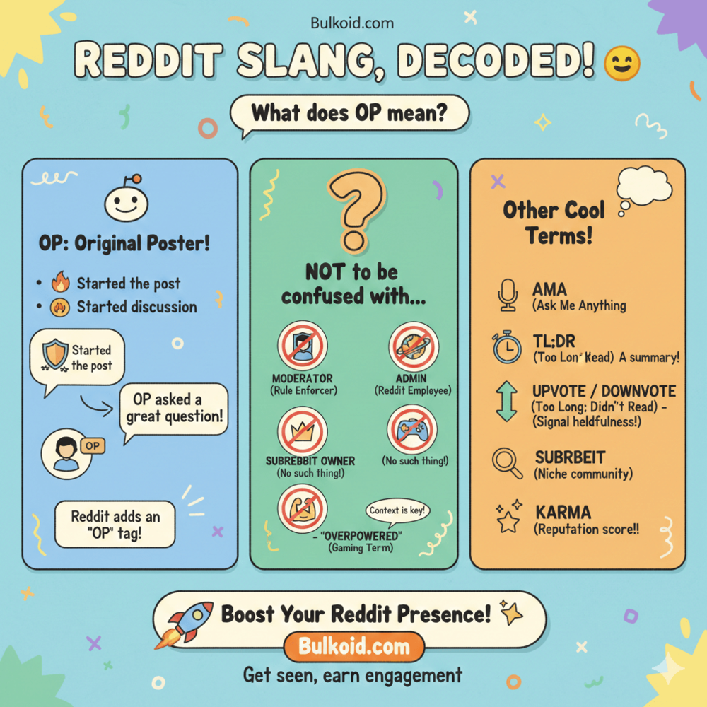 What does OP mean on Reddit - Bulkoid Infographic