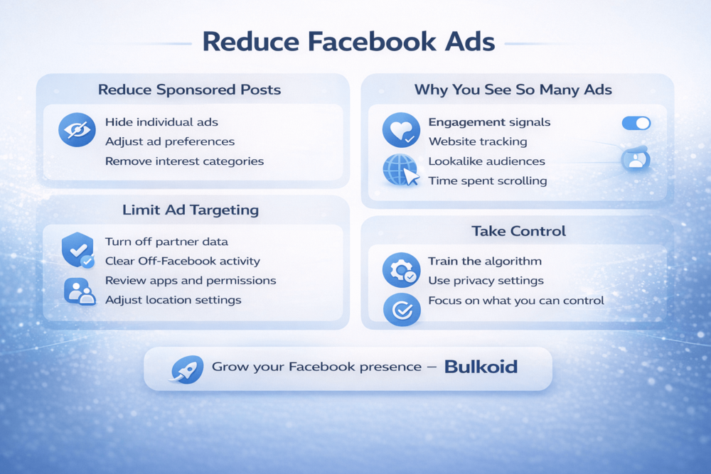 How to Get Rid of Ads on Facebook - Bulkoid Infographic