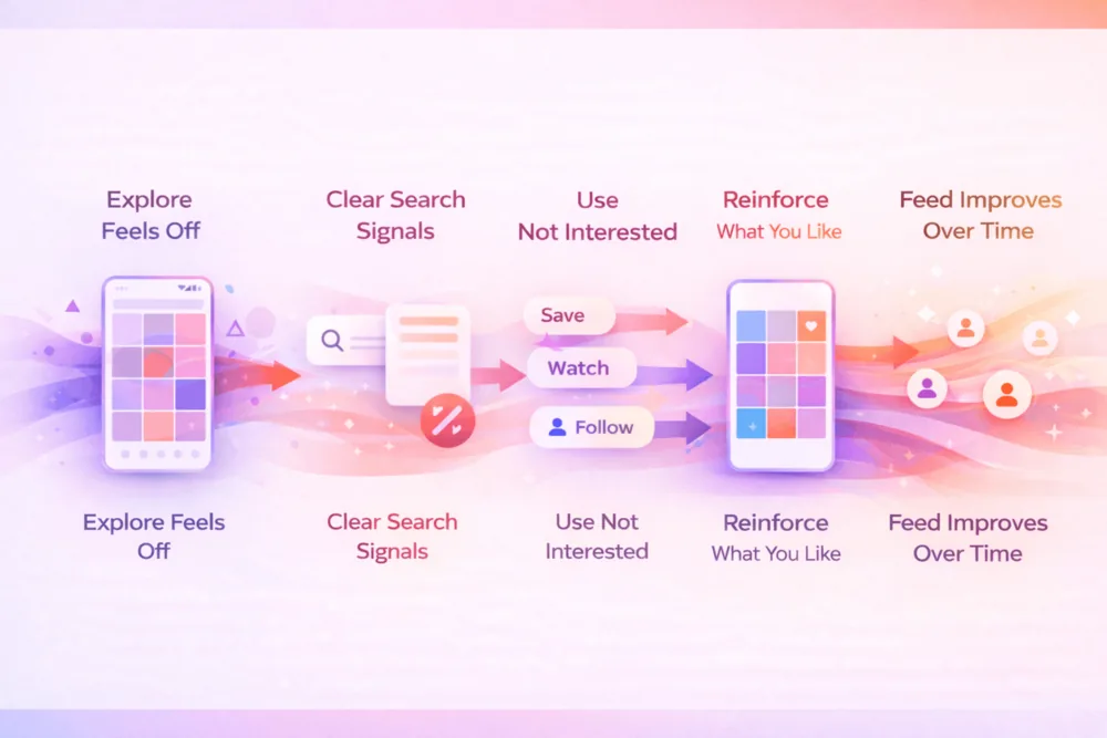How to reset Instagram Explore page - Bulkoid Infographic