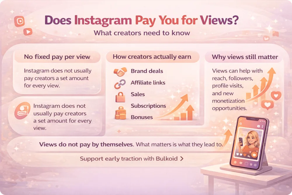  Does Instagram Pay You for Views - Bulkoid Infographic