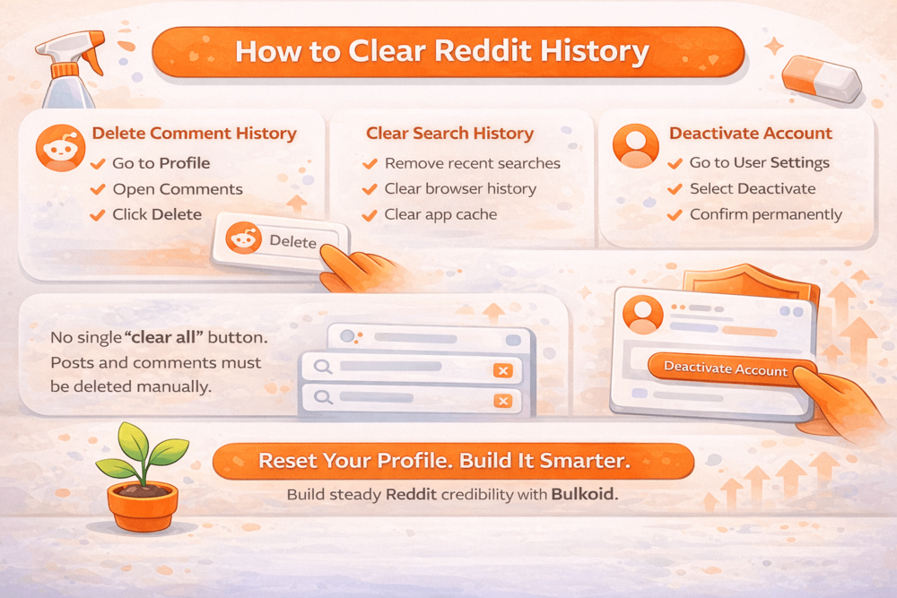 How to Clear Reddit History - Bulkoid Infographic