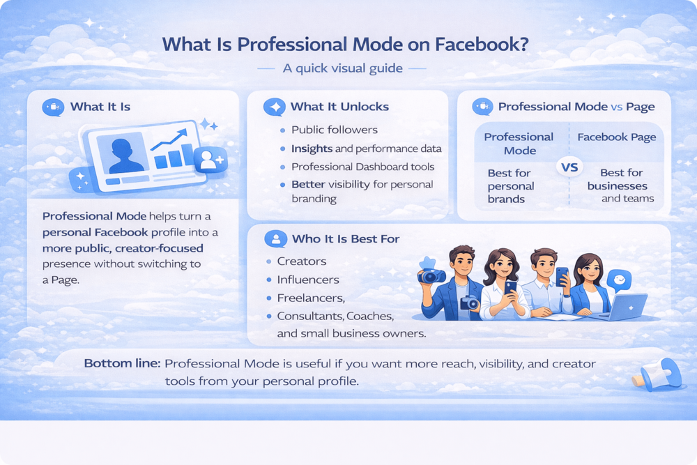 What Is Professional Mode on Facebook - Bulkoid Infographic